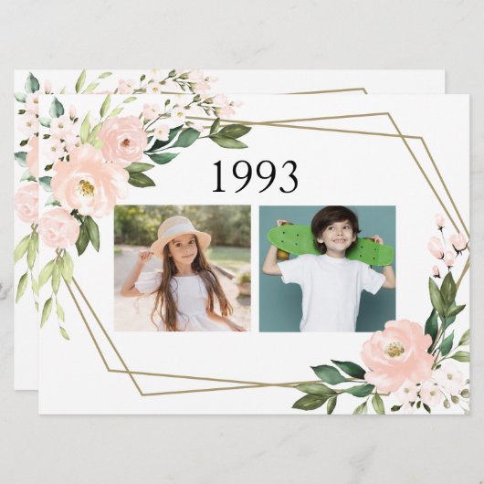 Weddenschap Pestkind Foto's Roze bloesem Kaart (Voorkant / Achterkant)