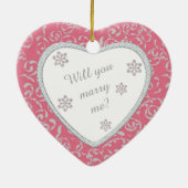 Weddenschap Pink Damask Faux Diamond Keramisch Ornament (Achterkant)