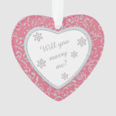 Weddenschap Pink Damask Faux Diamond Ornament (voorkant)