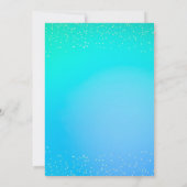 Weddenschap Pink Floral Blauwgroen Gold Confetti Kaart (Achterkant)