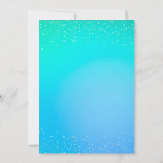 Weddenschap Pink Floral Blauwgroen Gold Confetti Kaart (Achterkant)