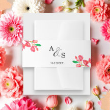 Weddenschap Pink White Floral Invitation Belly Ban