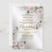 Weddenschap Pink White Floral Silver Rustic Elegan Kaart (Voorkant)