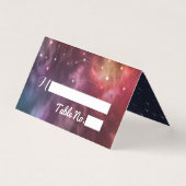 Weddenschap Plaats Escort Kaart Table Number Galax (Voorkant)