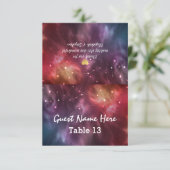 Weddenschap Plaats Escort Kaart Table Number Galax (Staand voorkant)