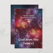 Weddenschap Plaats Escort Kaart Table Number Galax (Voorkant / Achterkant)