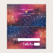 Weddenschap Plaats Escort Kaart Table Number Galax (Buitenkant ongevouwen)