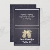Weddenschap Plaats Escort Table Number Gold Pineap Bedankkaart (Voorkant / Achterkant)