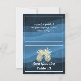 Weddenschap Plaats Escort Table Number Gold Pineap Bedankkaart
