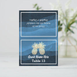 Weddenschap Plaats Escort Table Number Gold Pineap Bedankkaart