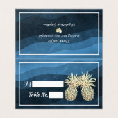 Weddenschap Plaats Escort Table Number Gold Pineap Kaart (Buitenkant ongevouwen)