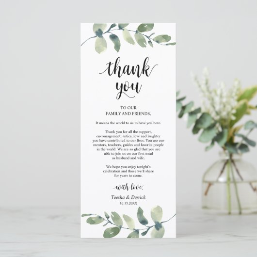 Weddenschap Plaats instelling Eucalyptus - Harteli Programmakaart (Staand voorkant)