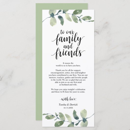 Weddenschap Plaats instelling Eucalyptus - Harteli Programmakaart (Voorkant / Achterkant)