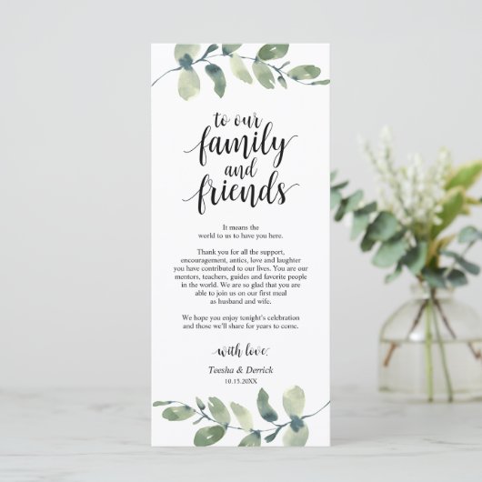 Weddenschap Plaats instelling Eucalyptus - Harteli Programmakaart (Staand voorkant)