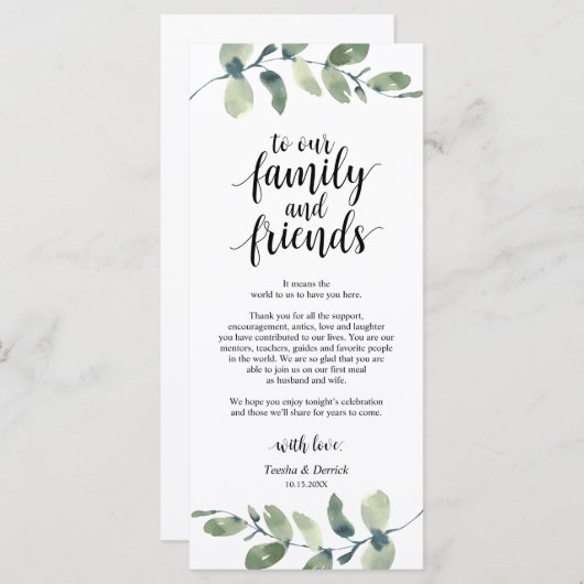 Weddenschap Plaats instelling Eucalyptus - Harteli Programmakaart (Voorkant / Achterkant)