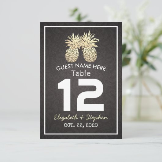 Weddenschap Plaats tabelnummer Goudananassen Kaart (Staand voorkant)