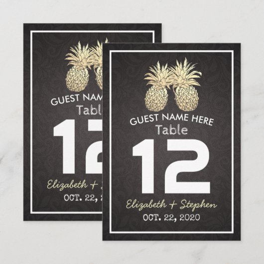 Weddenschap Plaats tabelnummer Goudananassen Kaart (Voorkant / Achterkant)