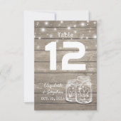 Weddenschap Plaats Tafelnummer Mason Jar Light (Voorkant)