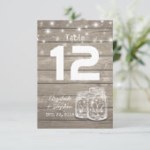 Weddenschap Plaats Tafelnummer Mason Jar Light (Staand voorkant)