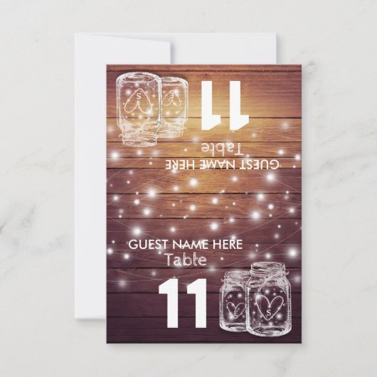 Weddenschap Plaats Tafelnummer Mason Jar Light (Voorkant)