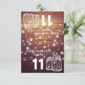 Weddenschap Plaats Tafelnummer Mason Jar Light (Staand voorkant)