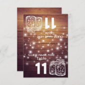 Weddenschap Plaats Tafelnummer Mason Jar Light (Voorkant / Achterkant)