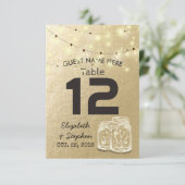 Weddenschap Plaats Tafelnummer Mason Jar Light (Staand voorkant)