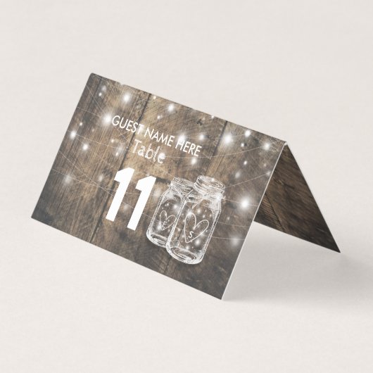 Weddenschap Plaats Tafelnummer Mason Jar Light (Voorkant)