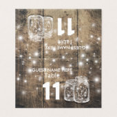 Weddenschap Plaats Tafelnummer Mason Jar Light (Buitenkant ongevouwen)