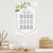 Weddenschap-plan Elegant Greenery Poster (Keuken)