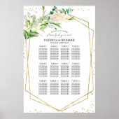 Weddenschap-plan Elegant Greenery Poster (Voorkant)