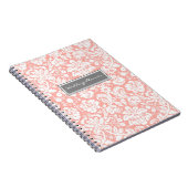 Weddenschap Planner Coral Grey White Damask-laptop Notitieboek (Rechterzijde)