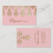 Weddenschap Planner Indian Damask Baby roze Visitekaartje (Voorkant / Achterkant)