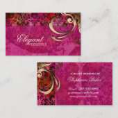Weddenschap Planner Indian Damask Pink Gold Visitekaartje (Voorkant / Achterkant)