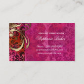 Weddenschap Planner Indian Damask Pink Gold Visitekaartje (Achterkant)