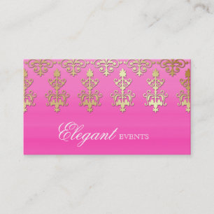 Weddenschap Planner Indian Damask Pink Gold Visitekaartje