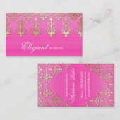 Weddenschap Planner Indian Damask Pink Gold Visitekaartje (Voorkant / Achterkant)