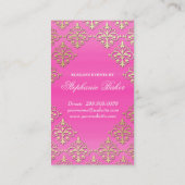 Weddenschap Planner Indian Damask Pink Gold Visitekaartje (Achterkant)