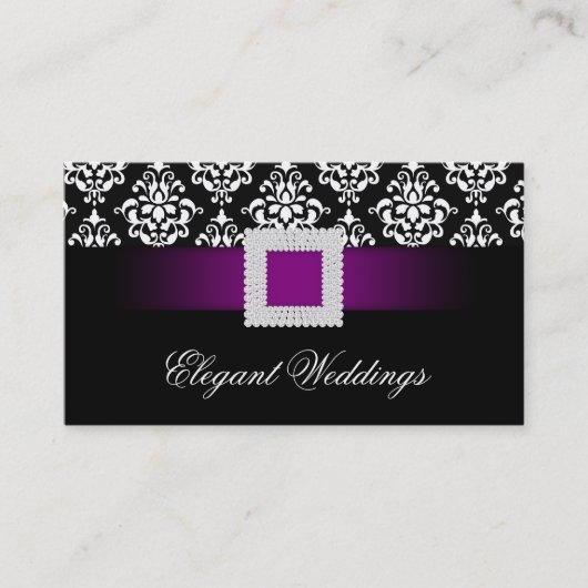Weddenschap Planner Jewel Paars Black White Visitekaartje (Voorkant)