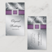 Weddenschap Planner Jewel Paars Silver V Visitekaartje (Voorkant / Achterkant)