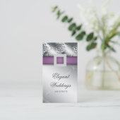 Weddenschap Planner Jewel Paars Silver V Visitekaartje (Staand voorkant)