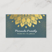 Weddenschap Planner Makeup Artiest Green & Gold Fl Visitekaartje (Voorkant)