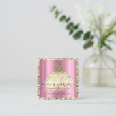 Weddenschap Planner Orchid Gold Glitter Dress Afsprakenkaartje (Staand voorkant)