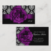 Weddenschap Planner Paars Roos Damask Visitekaartje (Voorkant / Achterkant)