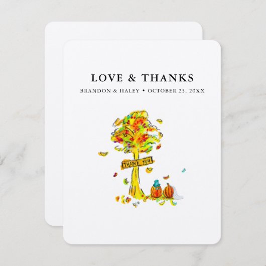 Weddenschap pomkins bedankkaart (Voorkant / Achterkant)