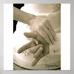 Weddenschap Poster "Ik hou van je"