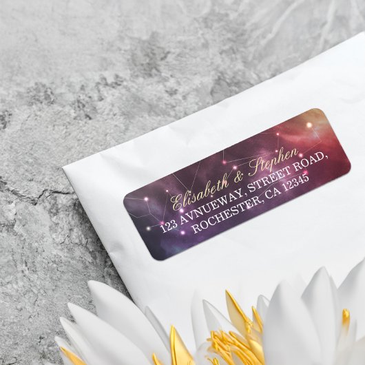 Weddenschap: Prachtige Star Nebula Constellatie Etiket