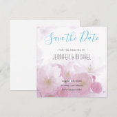 Weddenschap Professional Floral Modern Sky Blue Save The Date (Voorkant / Achterkant)