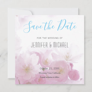 Weddenschap Professional Floral Modern Sky Blue Save The Date
