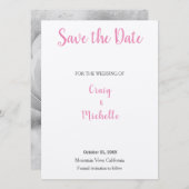 Weddenschap Professional klassiek roze minimalist Save The Date (Voorkant / Achterkant)